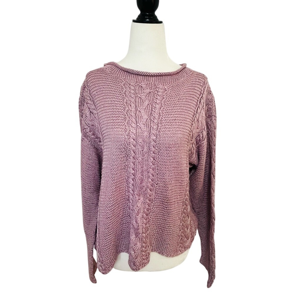 Handmade Lavender/Pink  Knitted Sweater‎ Women's Medium - Picture 2 of 9